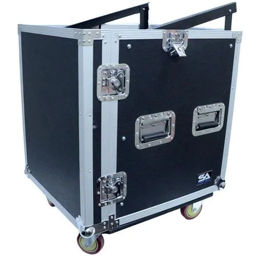 12 Space Rack Case with Slant Mixer Top