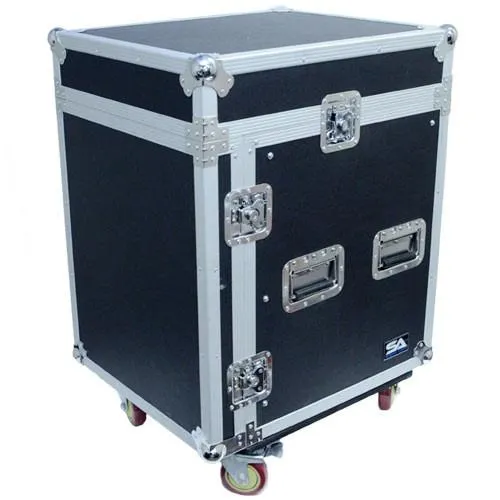 12 Space Rack Case with Slant Mixer Top