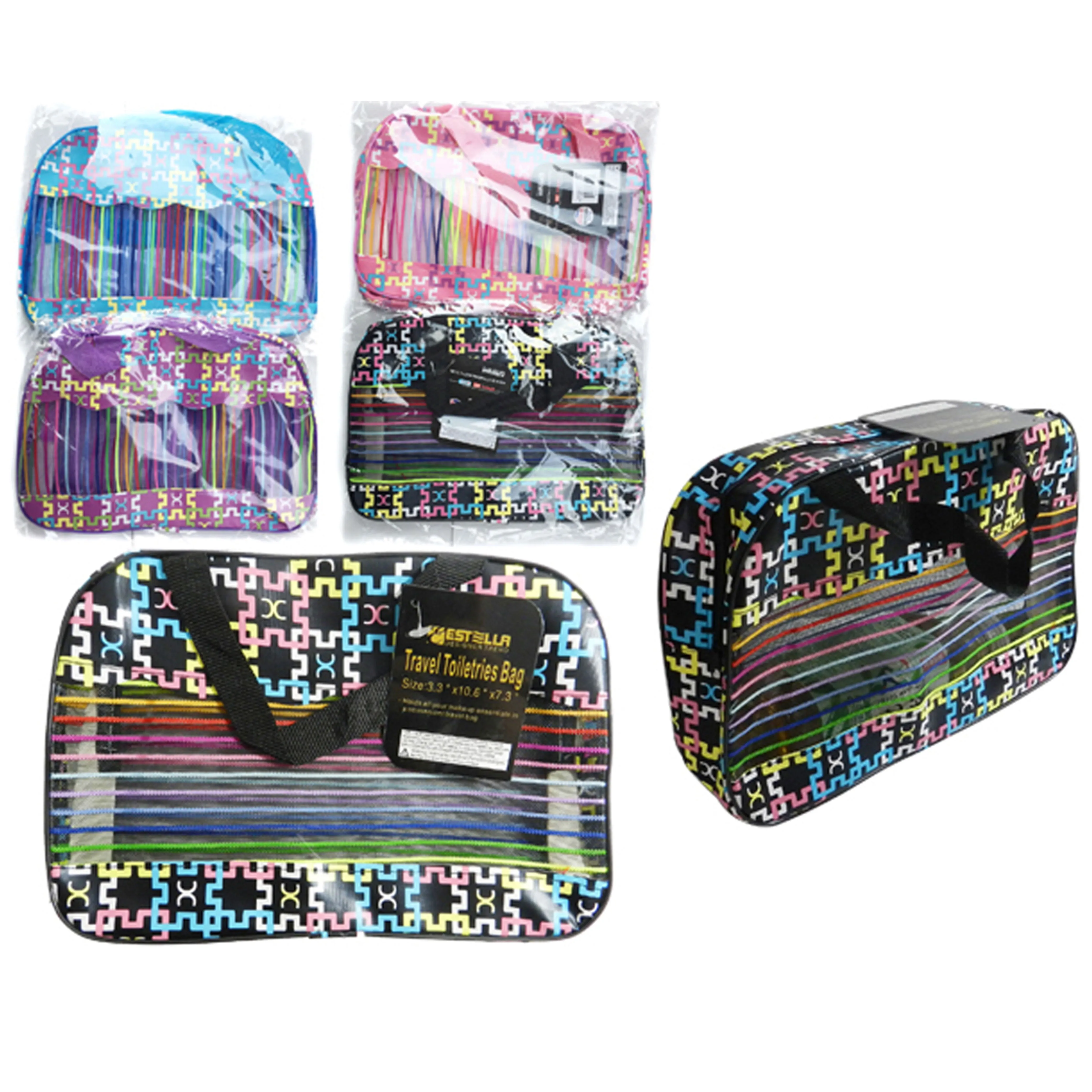 2 Pc Travel Makeup Cosmetic Bag Case Toiletry Beauty Organizer Zipper Holder New