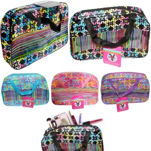 2 Pc Travel Makeup Cosmetic Bag Case Toiletry Beauty Organizer Zipper Holder New