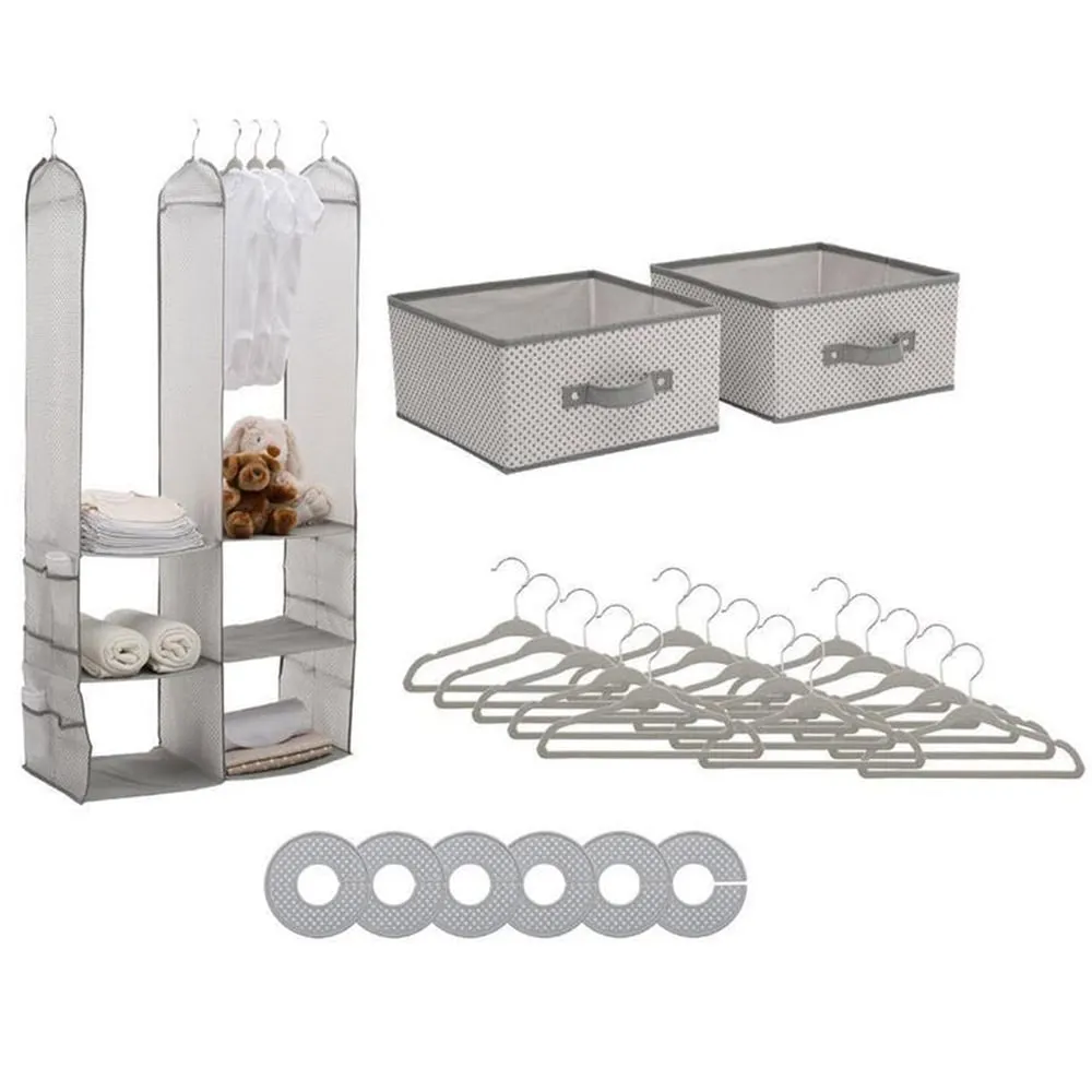 24 Piece Nursery Storage Set | Cool Grey Color | Delta Children Brand