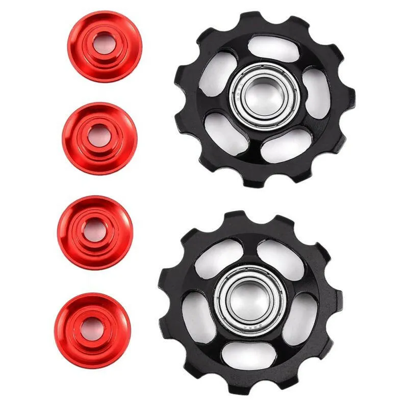 2PCS Road Bicycle Parts 11T Ultralight Aluminum Alloy Outdoor MTB Bike Bearing Jockey Wheel Rear Derailleur Pulleys