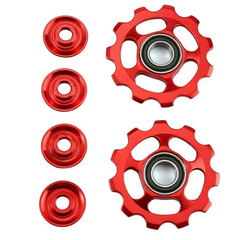 2PCS Road Bicycle Parts 11T Ultralight Aluminum Alloy Outdoor MTB Bike Bearing Jockey Wheel Rear Derailleur Pulleys