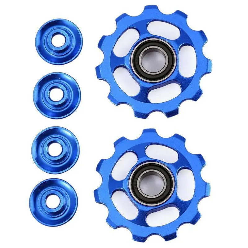 2PCS Road Bicycle Parts 11T Ultralight Aluminum Alloy Outdoor MTB Bike Bearing Jockey Wheel Rear Derailleur Pulleys
