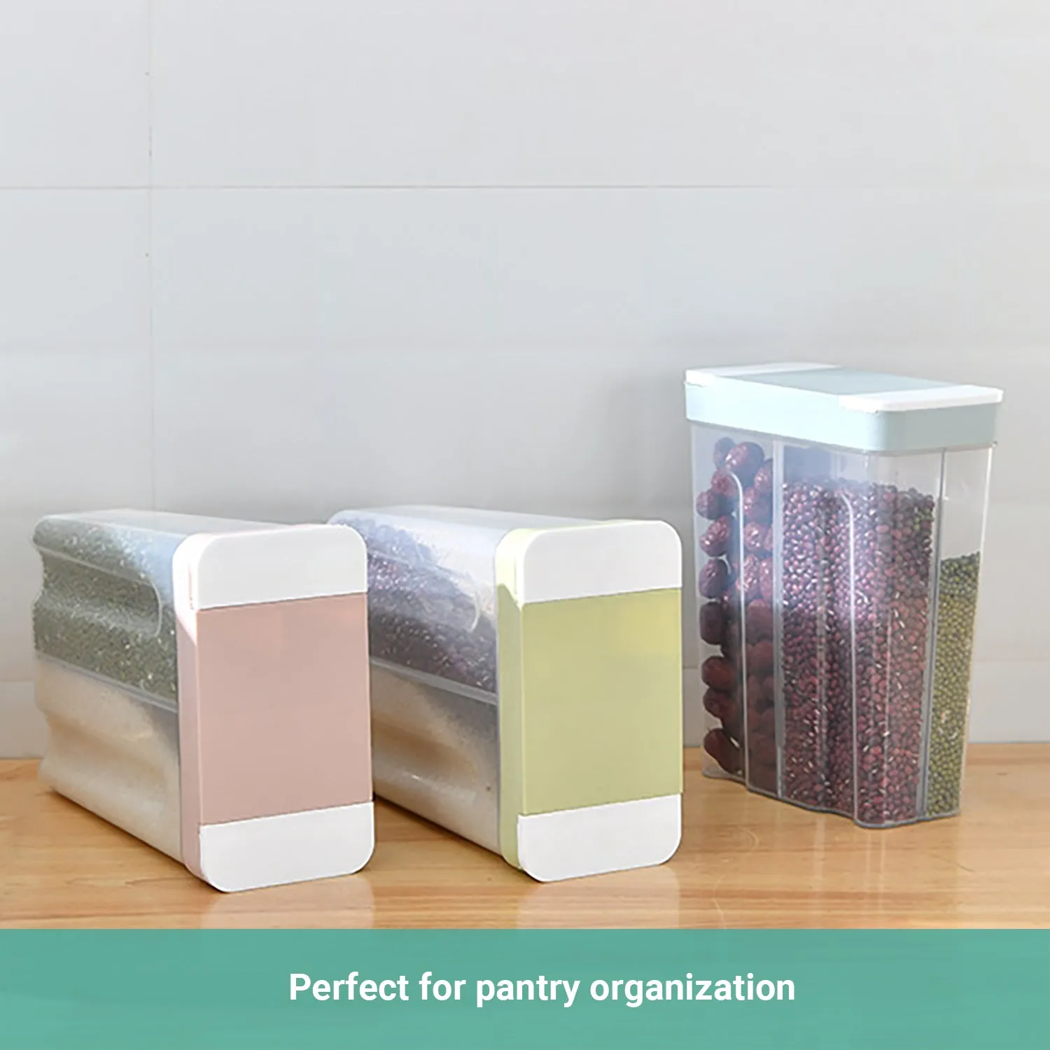 2x Lecluse Kitchen Food Storage Container Cereal Dispenser Dry Goods Bin Lid