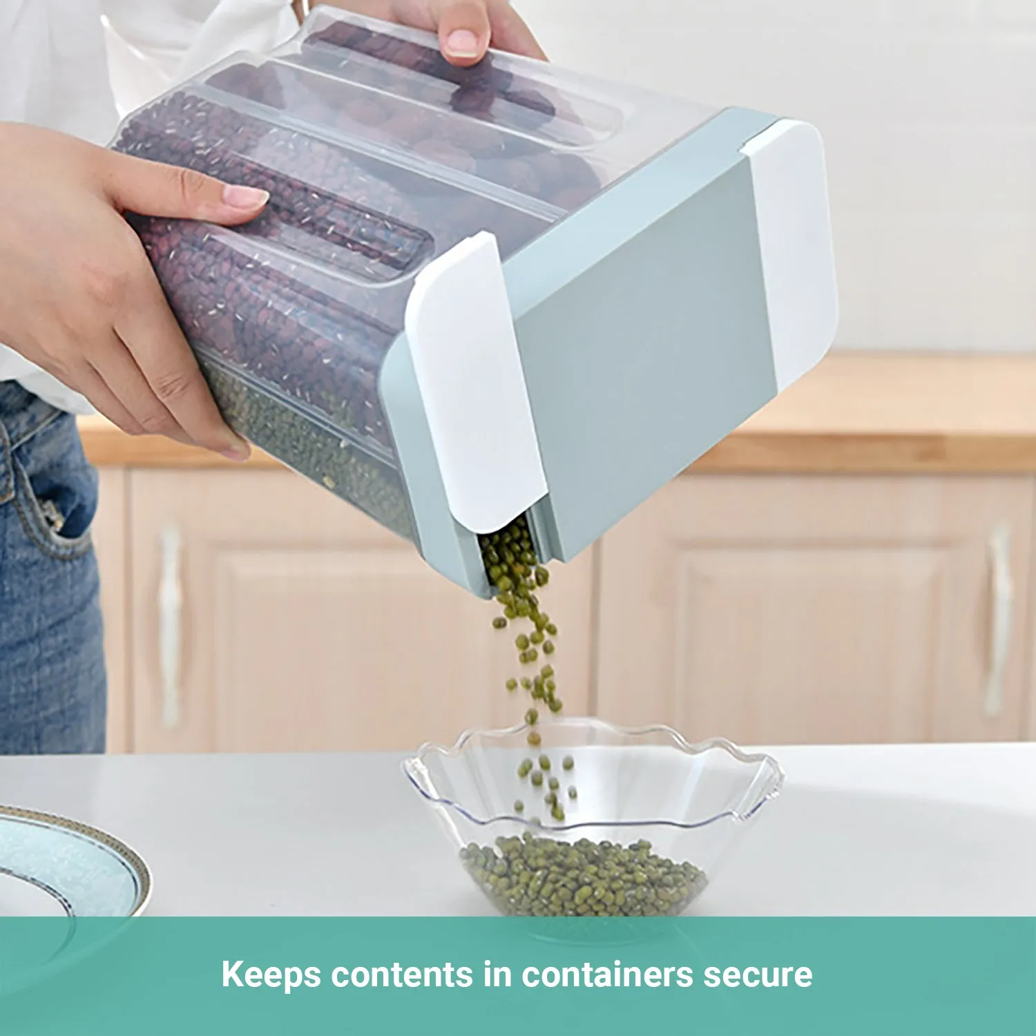 2x Lecluse Kitchen Food Storage Container Cereal Dispenser Dry Goods Bin Lid
