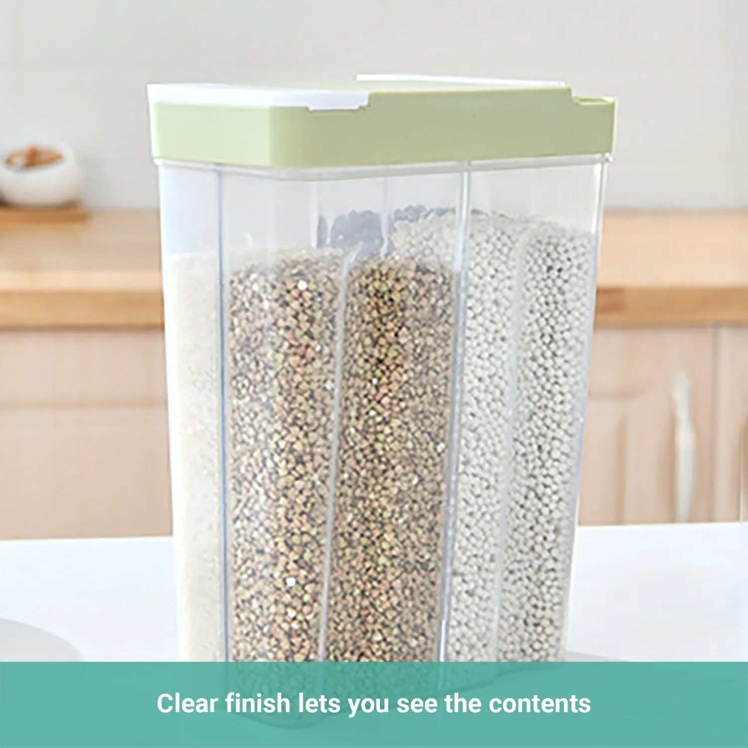 2x Lecluse Kitchen Food Storage Container Cereal Dispenser Dry Goods Bin Lid