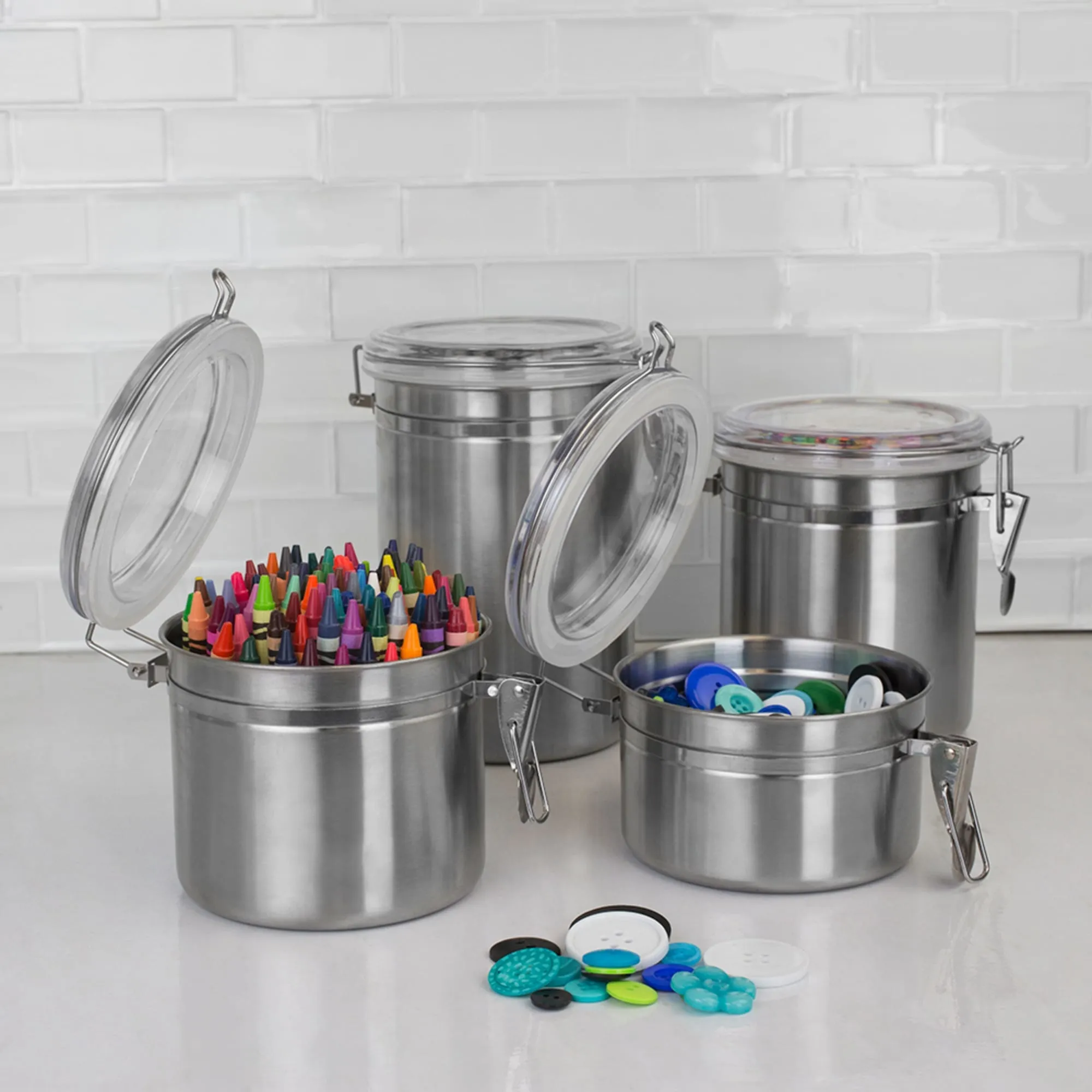 4 Piece Stainless Steel Canister Set