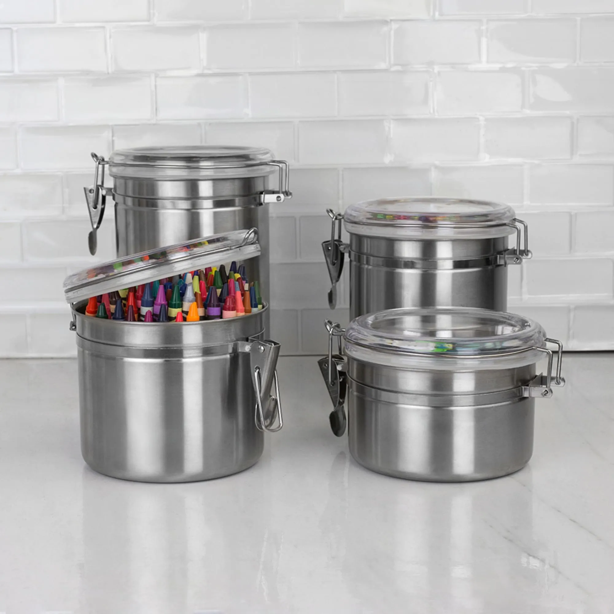 4 Piece Stainless Steel Canister Set