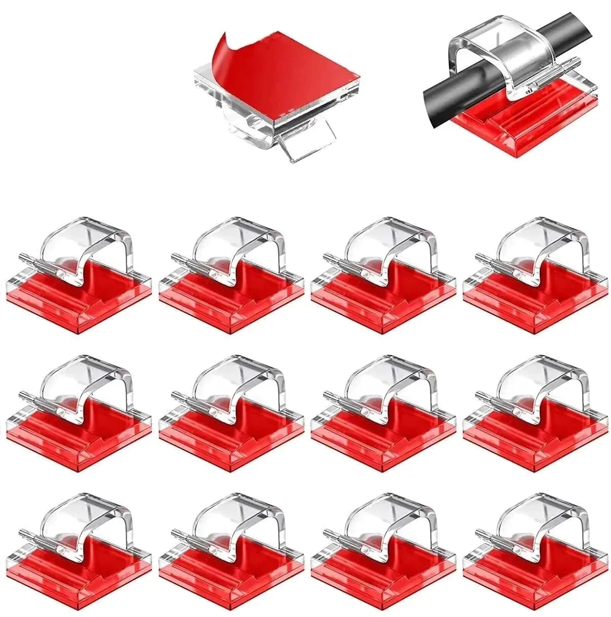 50pcs Cable Organizer Clips Wall Mounted Hook for Wire Management