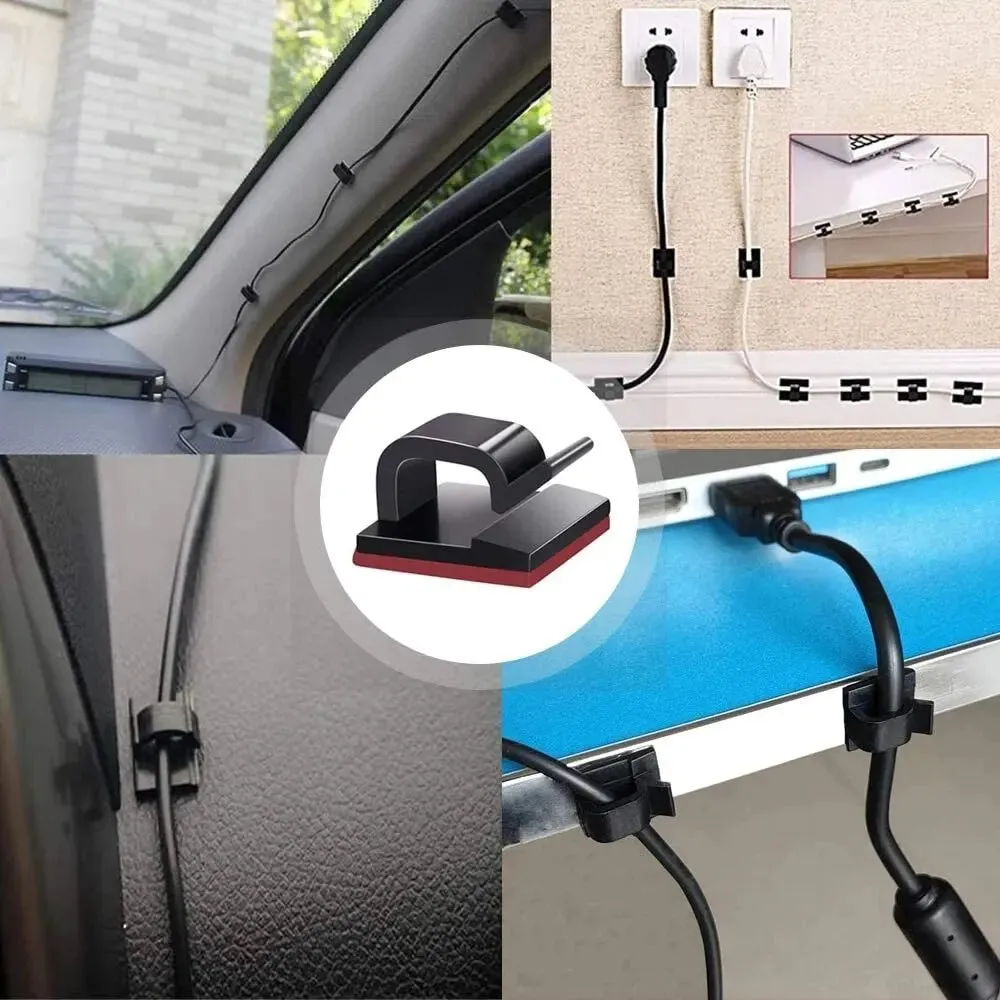 50pcs Cable Organizer Clips Wall Mounted Hook for Wire Management