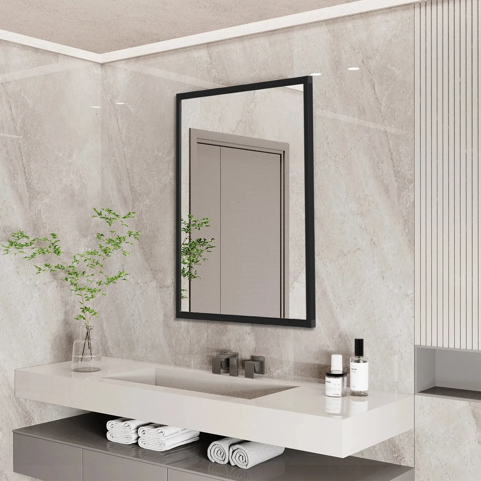 60X90Cm Rectangular Wall Mirror Frame Horizontal / Vertical
