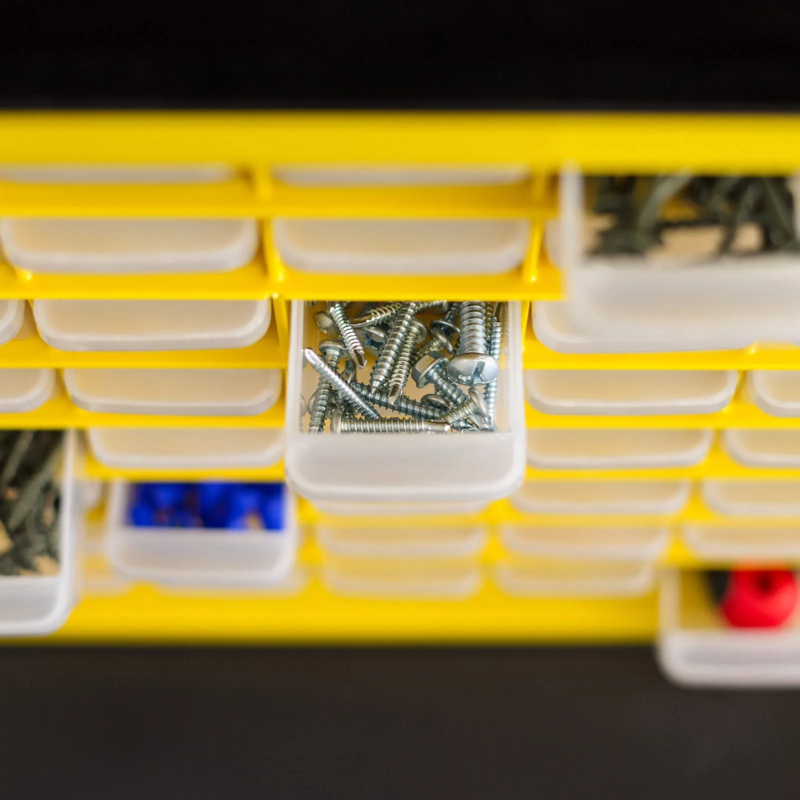 64 Drawer Parts Cabinet, Black/Yellow
