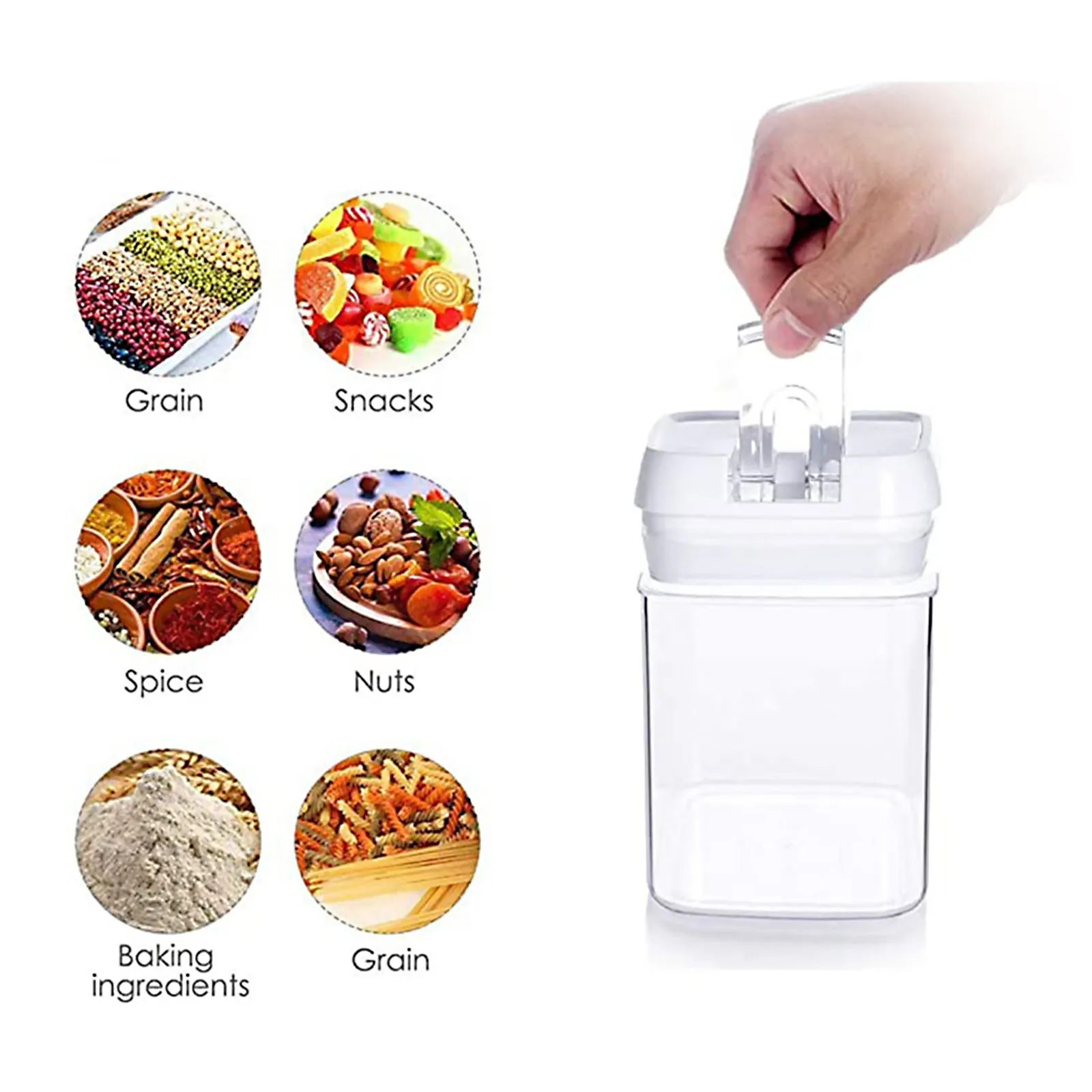 7pcs Food Storage Container with Lid Airtight Kitchen Plastic Canister BPA Free