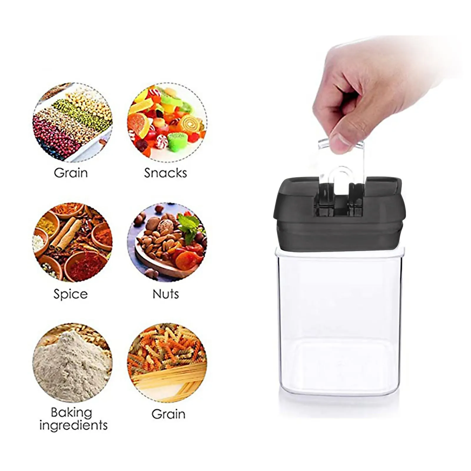 7pcs Food Storage Container with Lid Airtight Kitchen Plastic Canister BPA Free