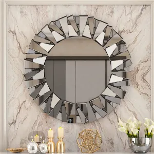 800Mm Round Silver Beveled Glass Wall Mirror