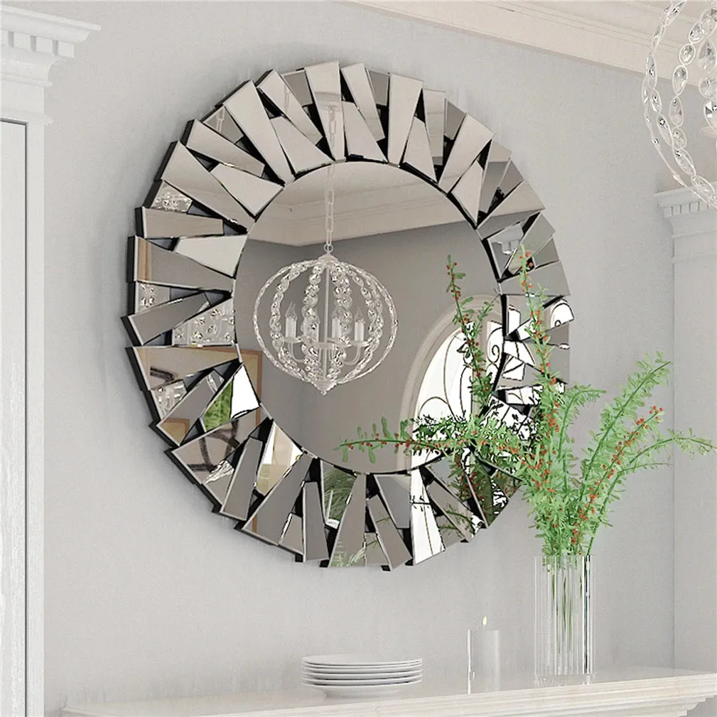 800Mm Round Silver Beveled Glass Wall Mirror