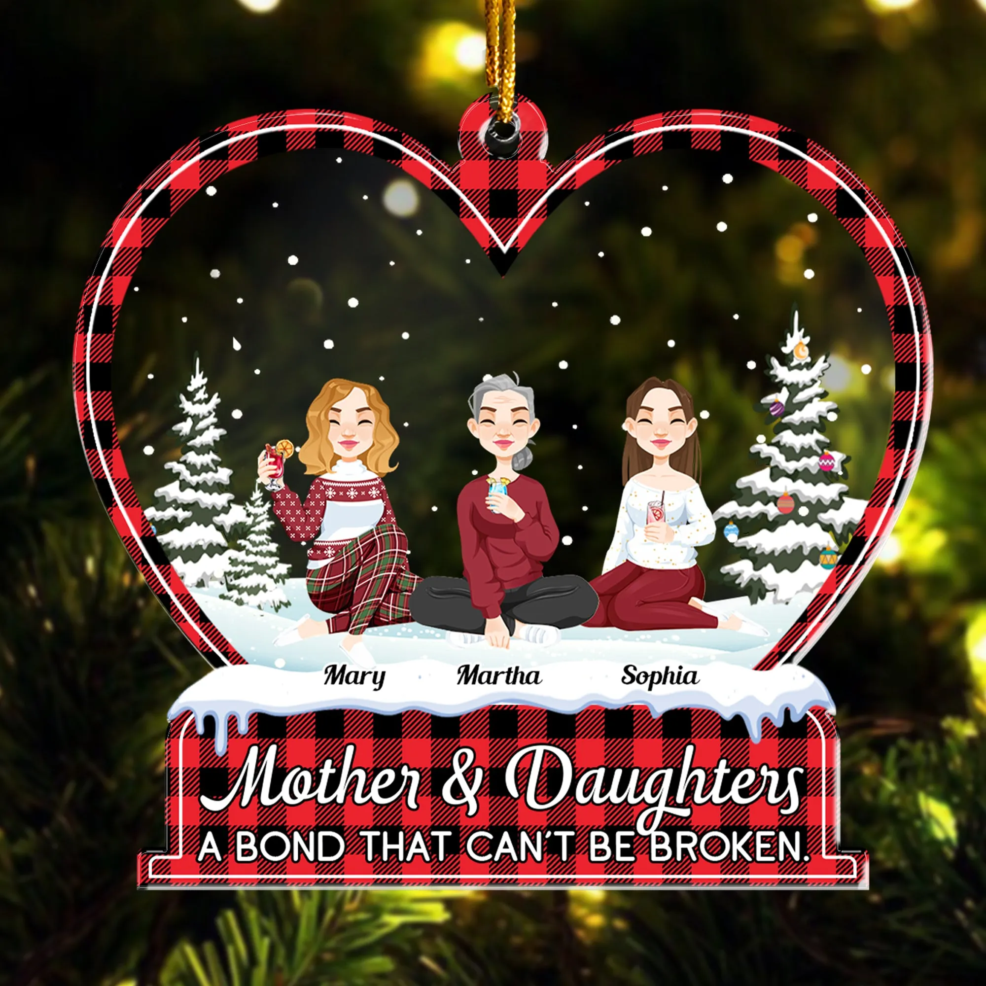 A Bond That Can'T Be Broken. - Personalized Heart Shaped Acrylic Ornament