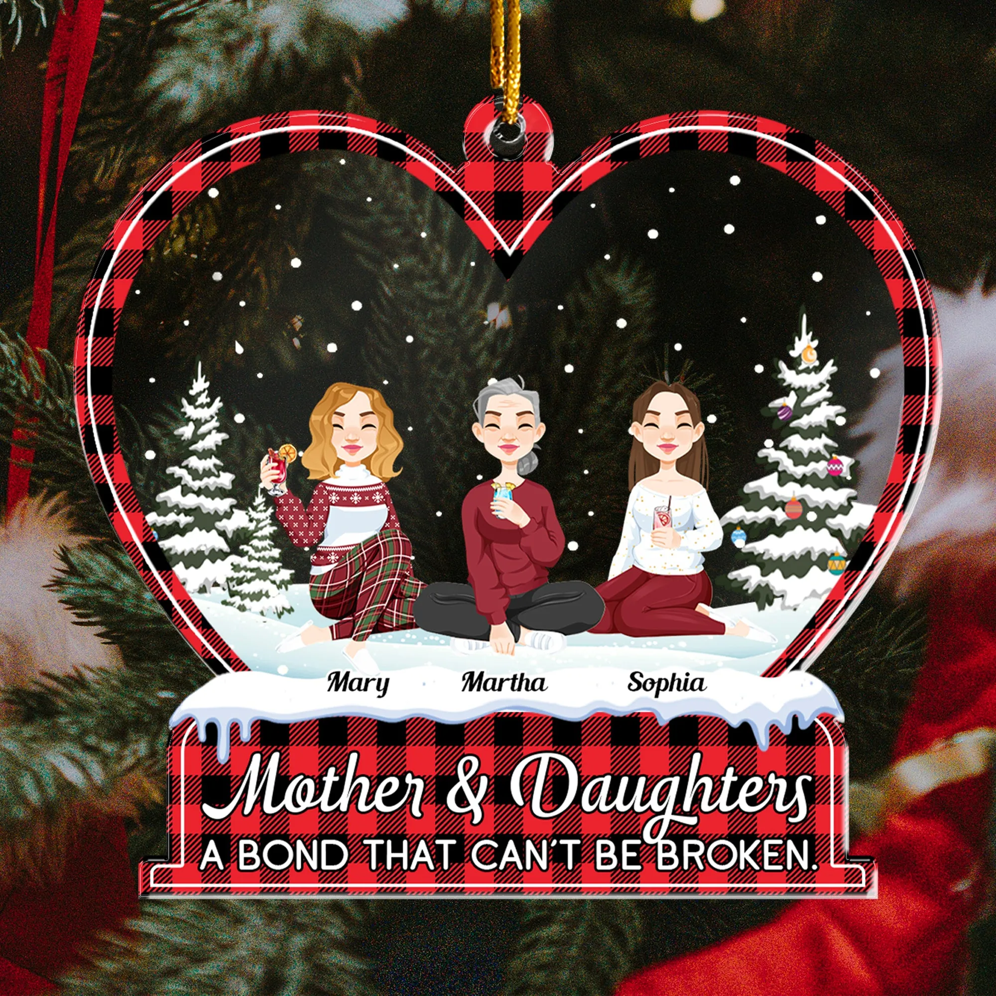 A Bond That Can'T Be Broken. - Personalized Heart Shaped Acrylic Ornament