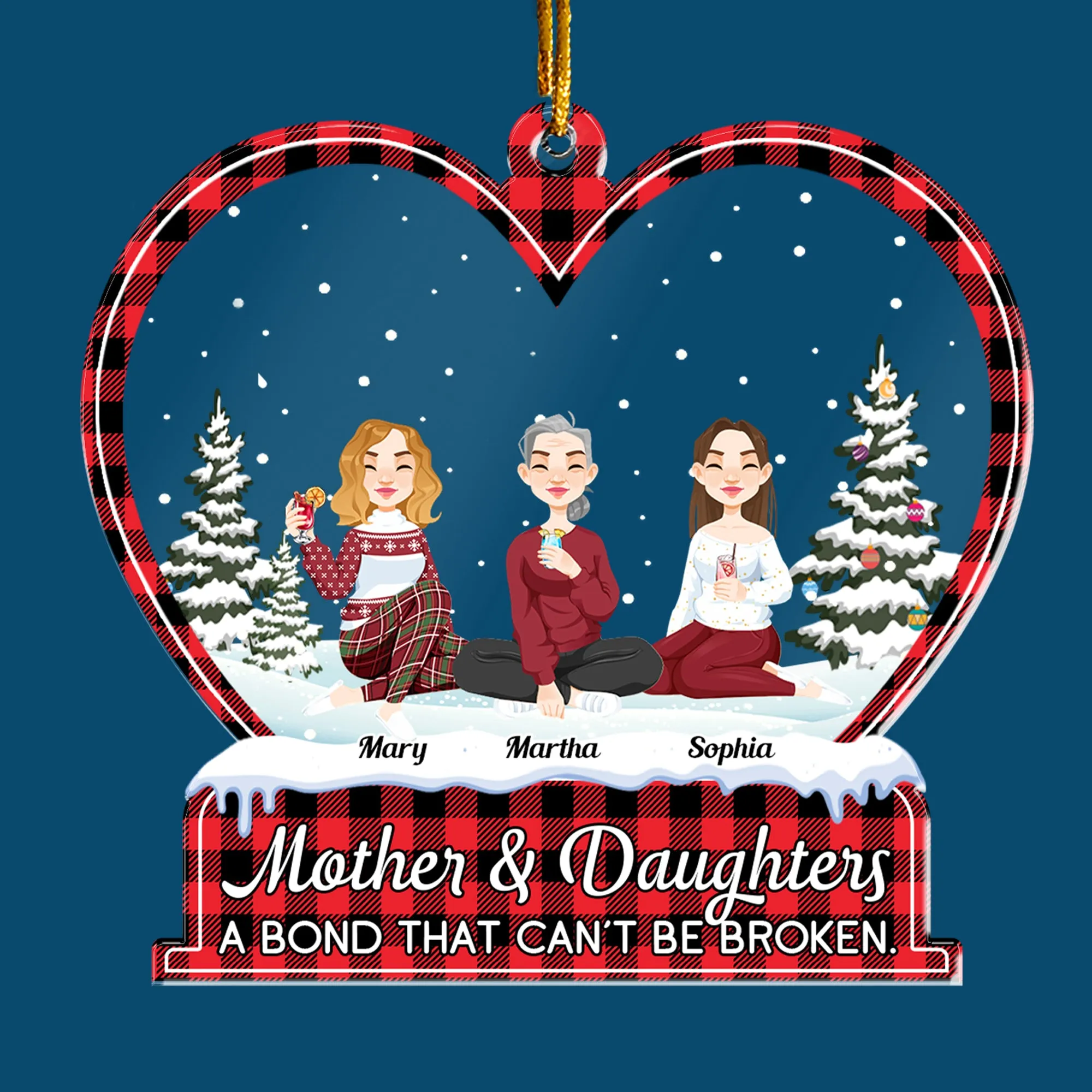 A Bond That Can'T Be Broken. - Personalized Heart Shaped Acrylic Ornament
