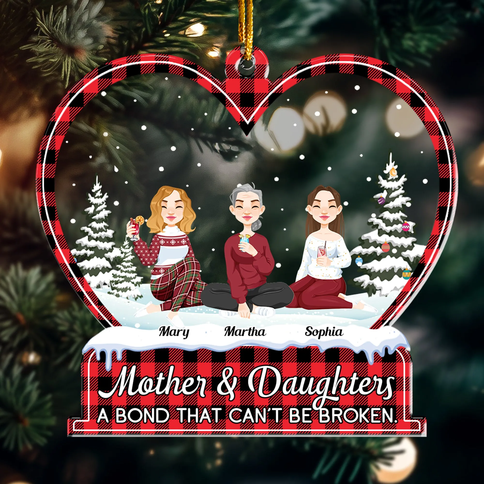 A Bond That Can'T Be Broken. - Personalized Heart Shaped Acrylic Ornament