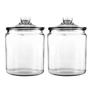 Anchor Hocking Glass Jar Set with Lid, 2-Pack