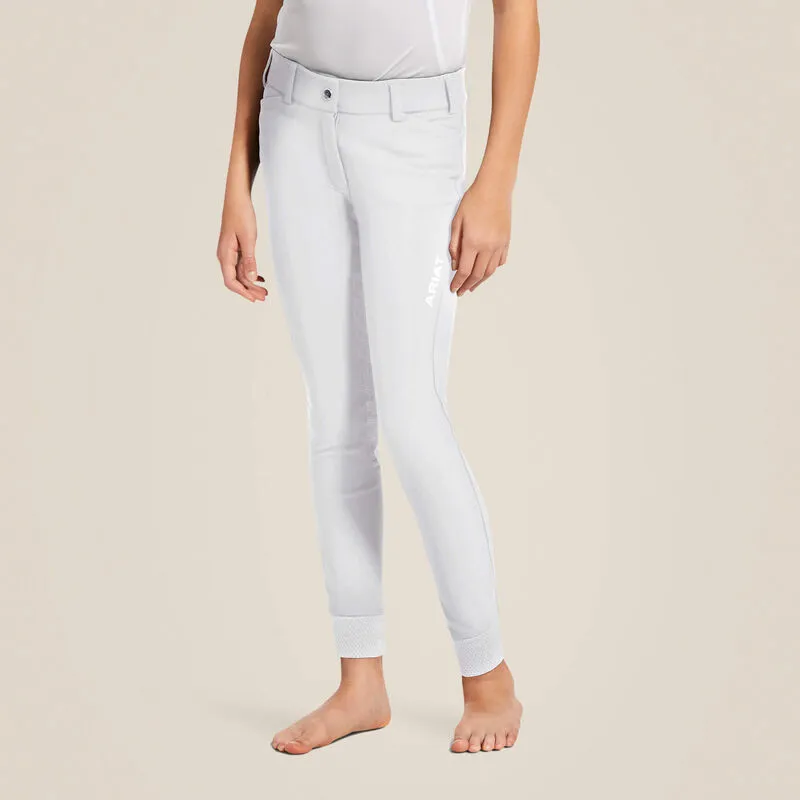 Ariat Youth Tri Factor Grip Full Seat Breech White