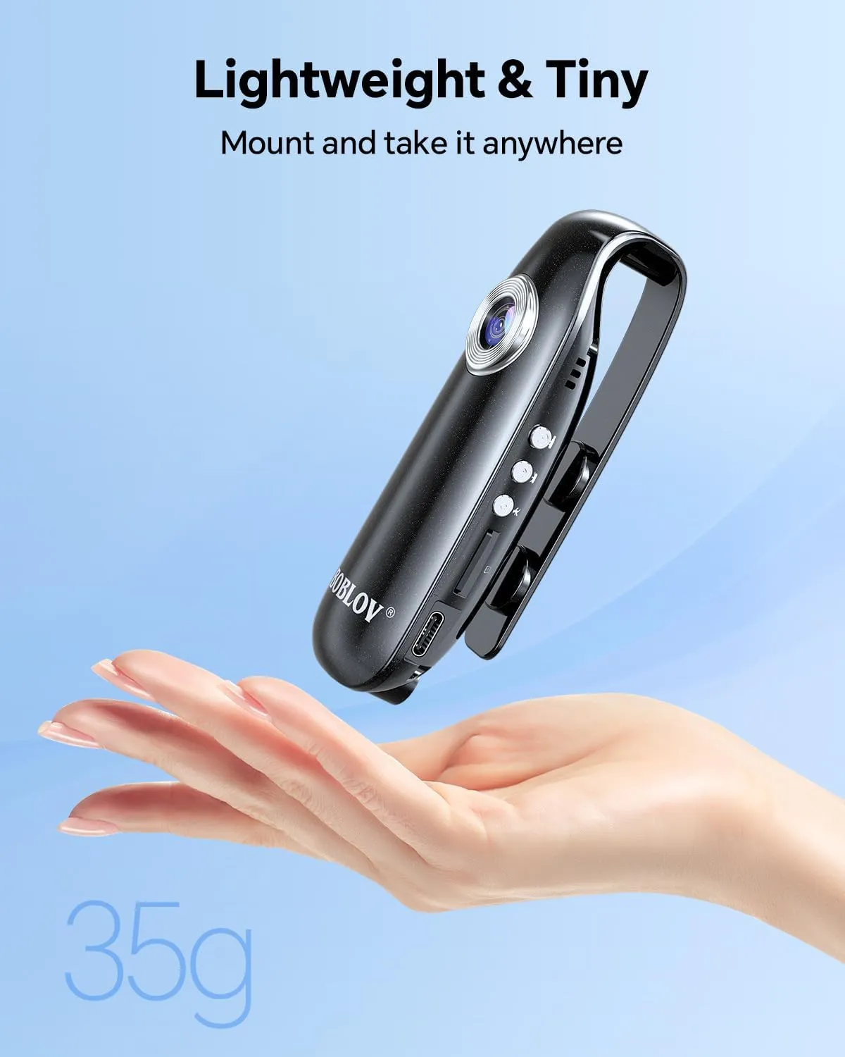 BOBLOV Mini Body Camera with Video: 64GB 007 Pocket Tiny Body Cams with Back Clip,1080P Small Wearable Camera with Audio Recording -User Friendly for Bike/Pet/Home/Proof
