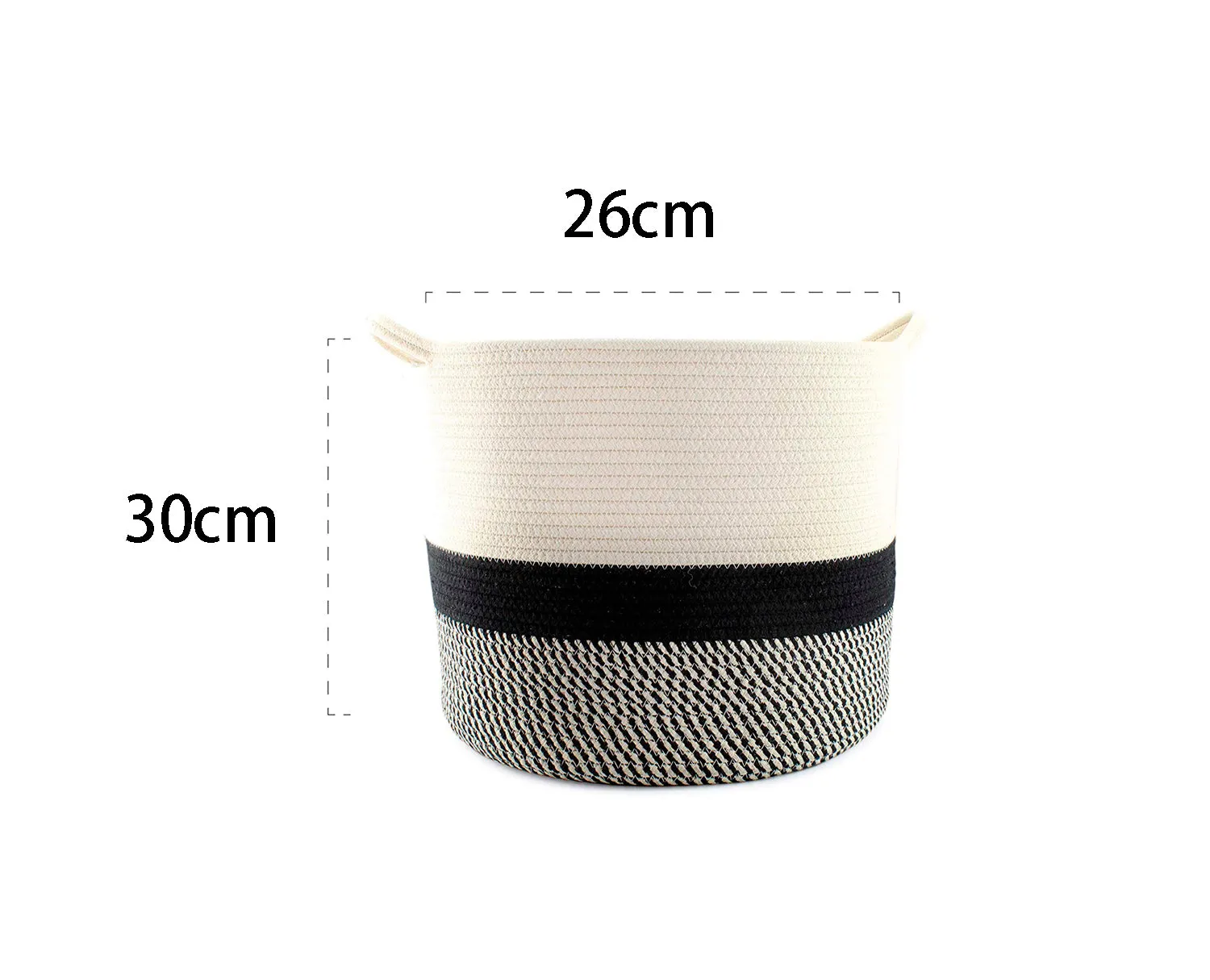 Decorative Woven Cotton Rope Laundry Storage Basket 26x30cm
