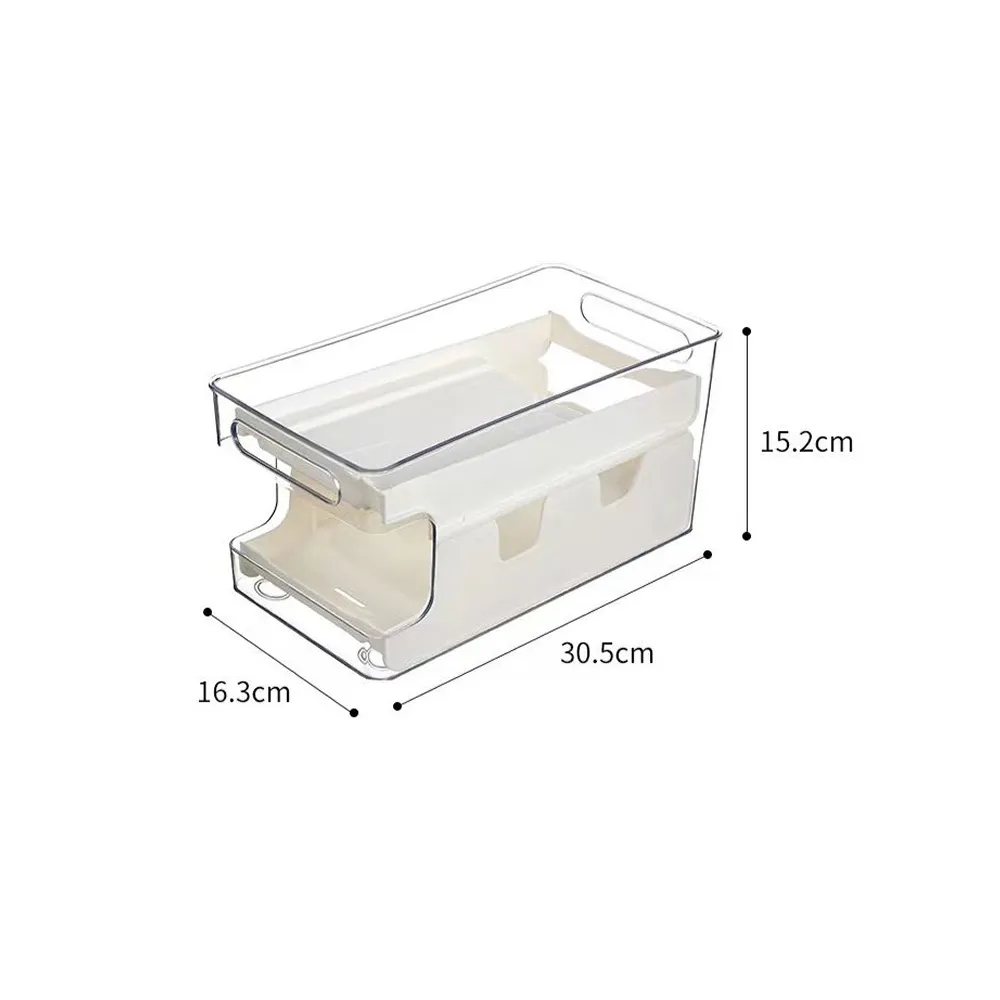 Double-Layer Automatic Rolling Beverage Soda Can Storage Dispenser