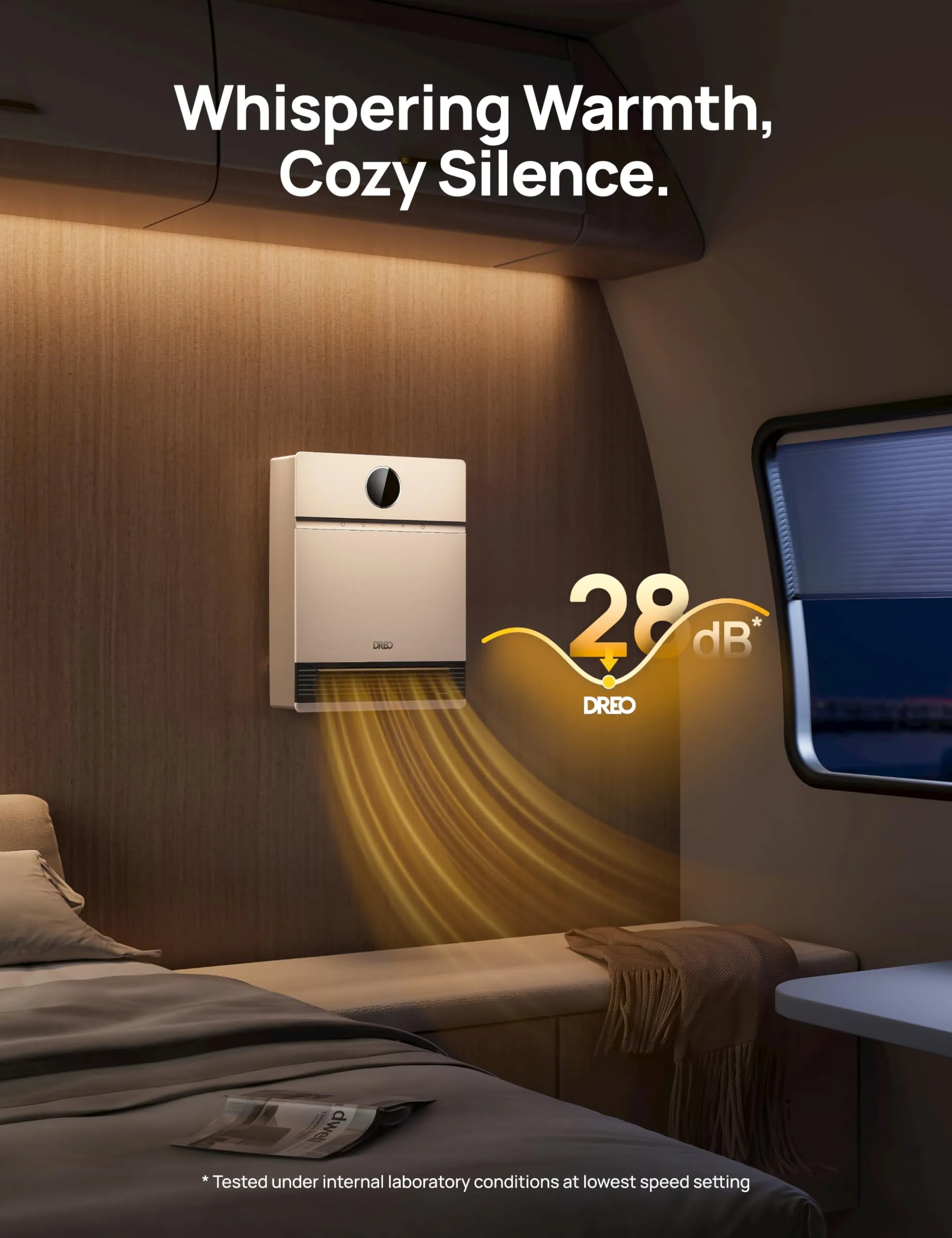 Dreo Smart Wall Heater, IP24 Electric PTC Space Heater for Indoor Use, 30 Oscillation, Adjustable Thermostat, Remote Control, Works with Alexa, 24H Timer, Easy-mounted Heater for Bedroom, Office