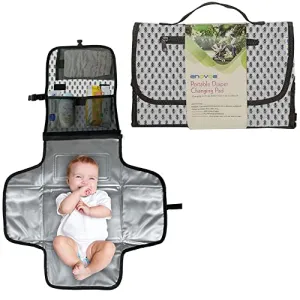 Enovoe Portable Changing Pad Waterproof Grey Arrow Design Convenient Durable Baby