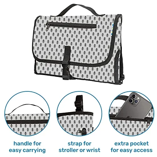Enovoe Portable Changing Pad Waterproof Grey Arrow Design Convenient Durable Baby
