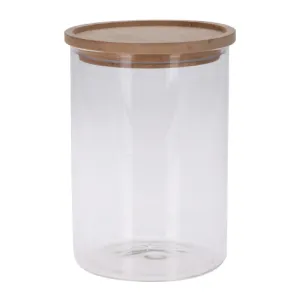 Excellent Houseware 1700ml Glass Storage Jar With Bamboo Lid