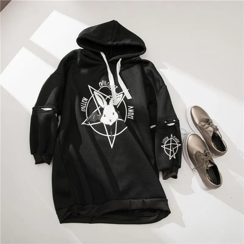 Fallen Evil Cutie Angel Hoodie: A great hoodie for rock, punk, bat and rabbit fans
