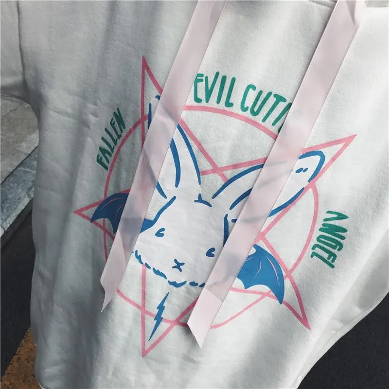 Fallen Evil Cutie Angel Hoodie: A great hoodie for rock, punk, bat and rabbit fans