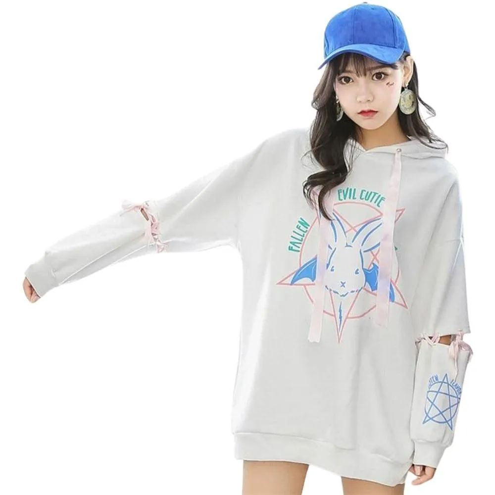 Fallen Evil Cutie Angel Hoodie: A great hoodie for rock, punk, bat and rabbit fans