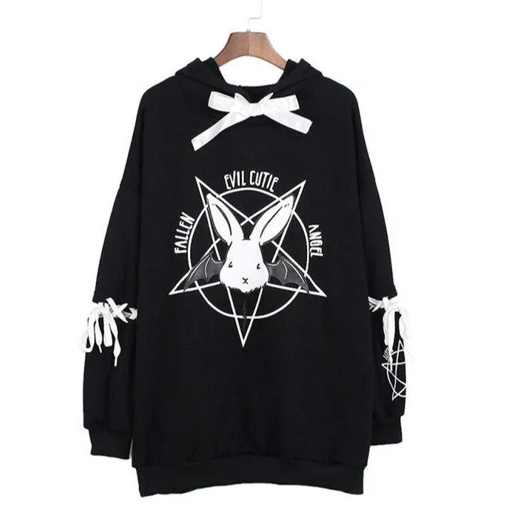 Fallen Evil Cutie Angel Hoodie: A great hoodie for rock, punk, bat and rabbit fans