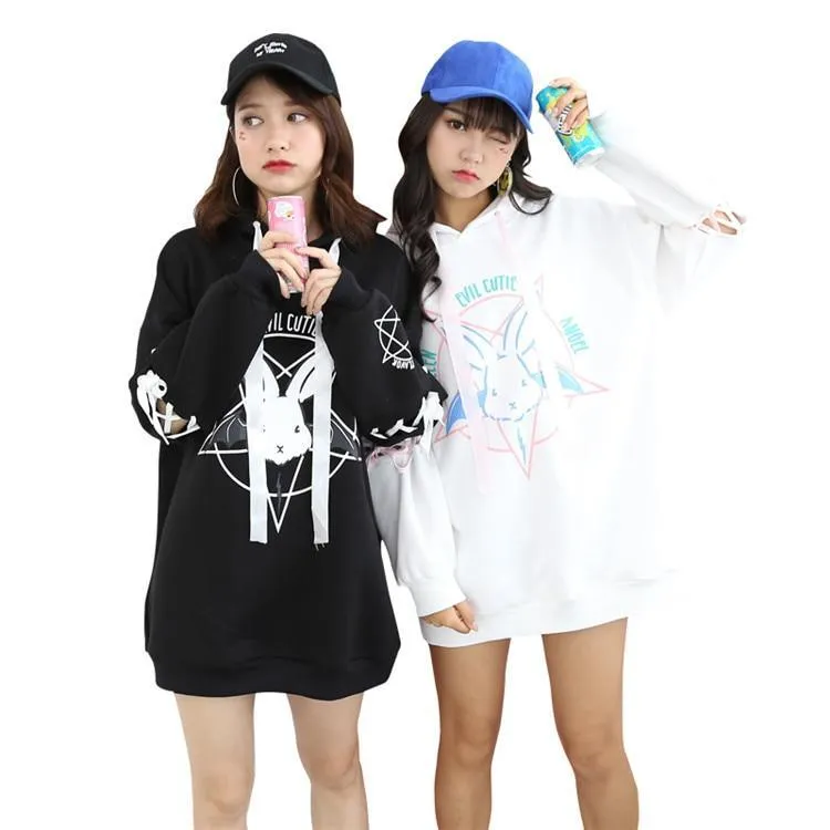 Fallen Evil Cutie Angel Hoodie: A great hoodie for rock, punk, bat and rabbit fans