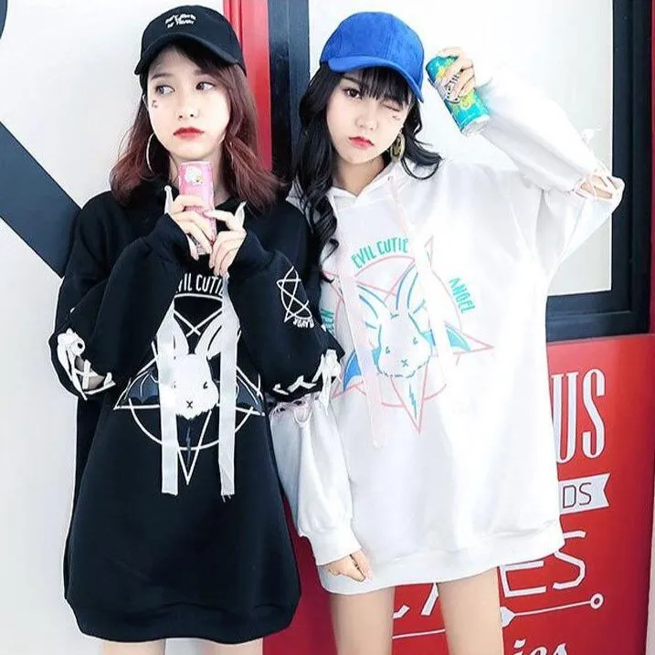 Fallen Evil Cutie Angel Hoodie: A great hoodie for rock, punk, bat and rabbit fans