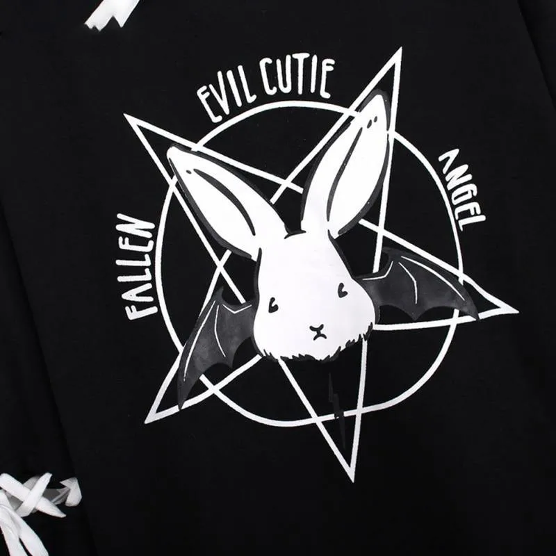 Fallen Evil Cutie Angel Hoodie: A great hoodie for rock, punk, bat and rabbit fans
