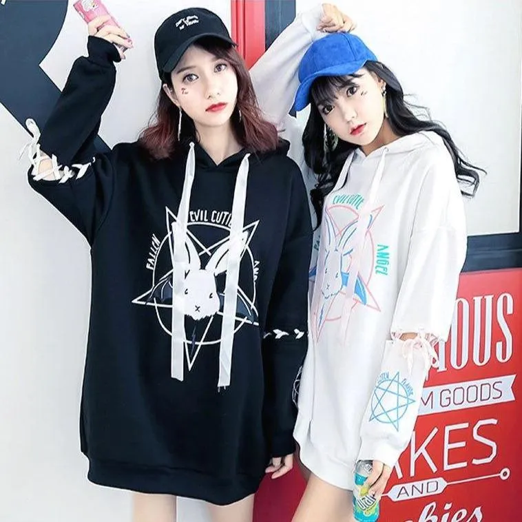 Fallen Evil Cutie Angel Hoodie: A great hoodie for rock, punk, bat and rabbit fans