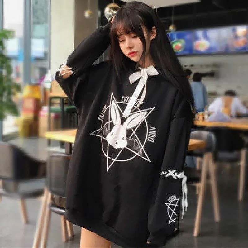 Fallen Evil Cutie Angel Hoodie: A great hoodie for rock, punk, bat and rabbit fans