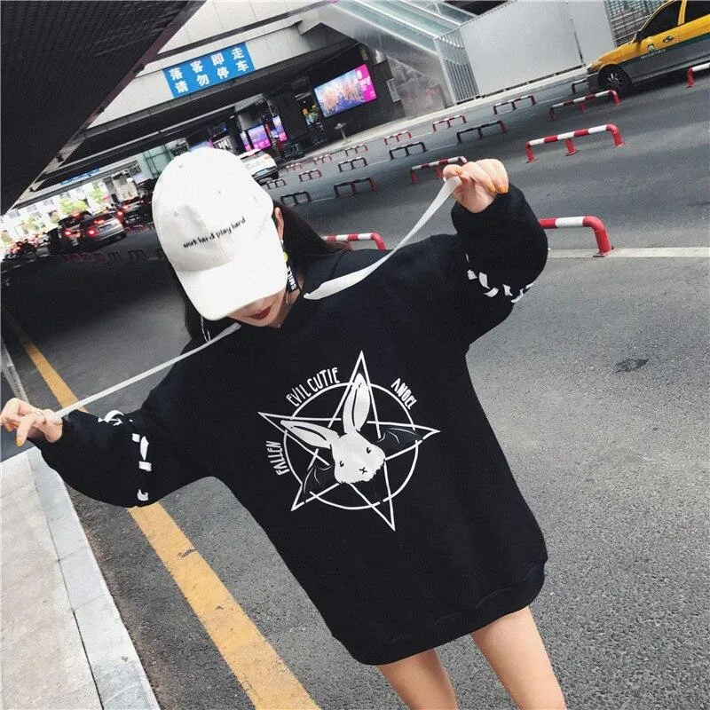 Fallen Evil Cutie Angel Hoodie: A great hoodie for rock, punk, bat and rabbit fans