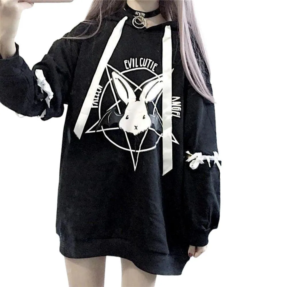Fallen Evil Cutie Angel Hoodie: A great hoodie for rock, punk, bat and rabbit fans