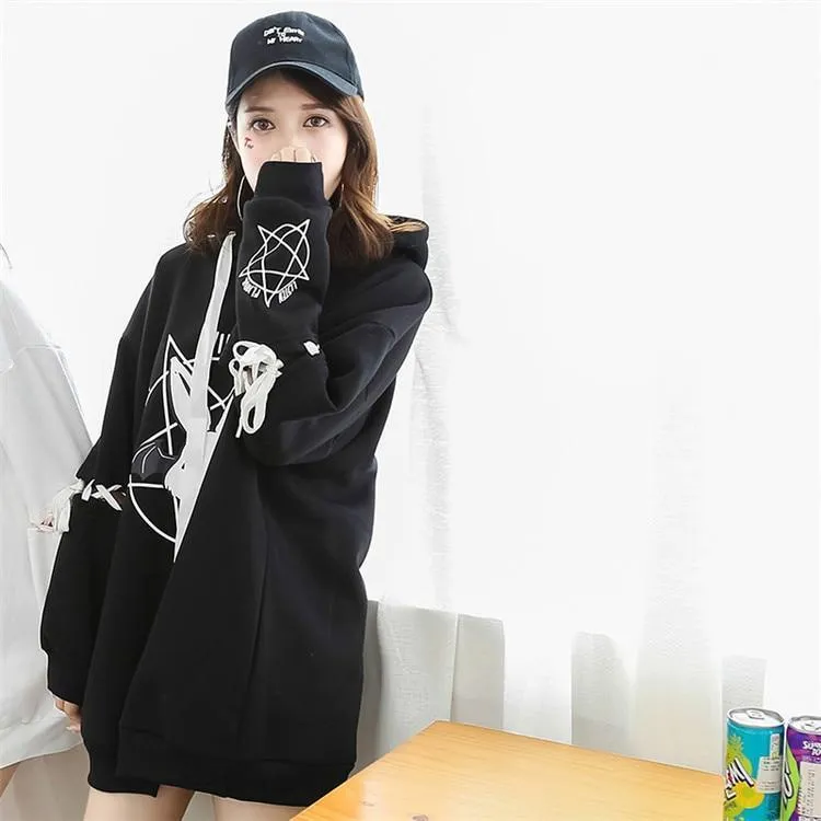 Fallen Evil Cutie Angel Hoodie: A great hoodie for rock, punk, bat and rabbit fans