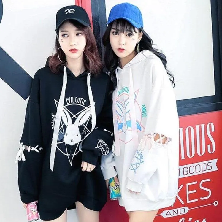 Fallen Evil Cutie Angel Hoodie: A great hoodie for rock, punk, bat and rabbit fans