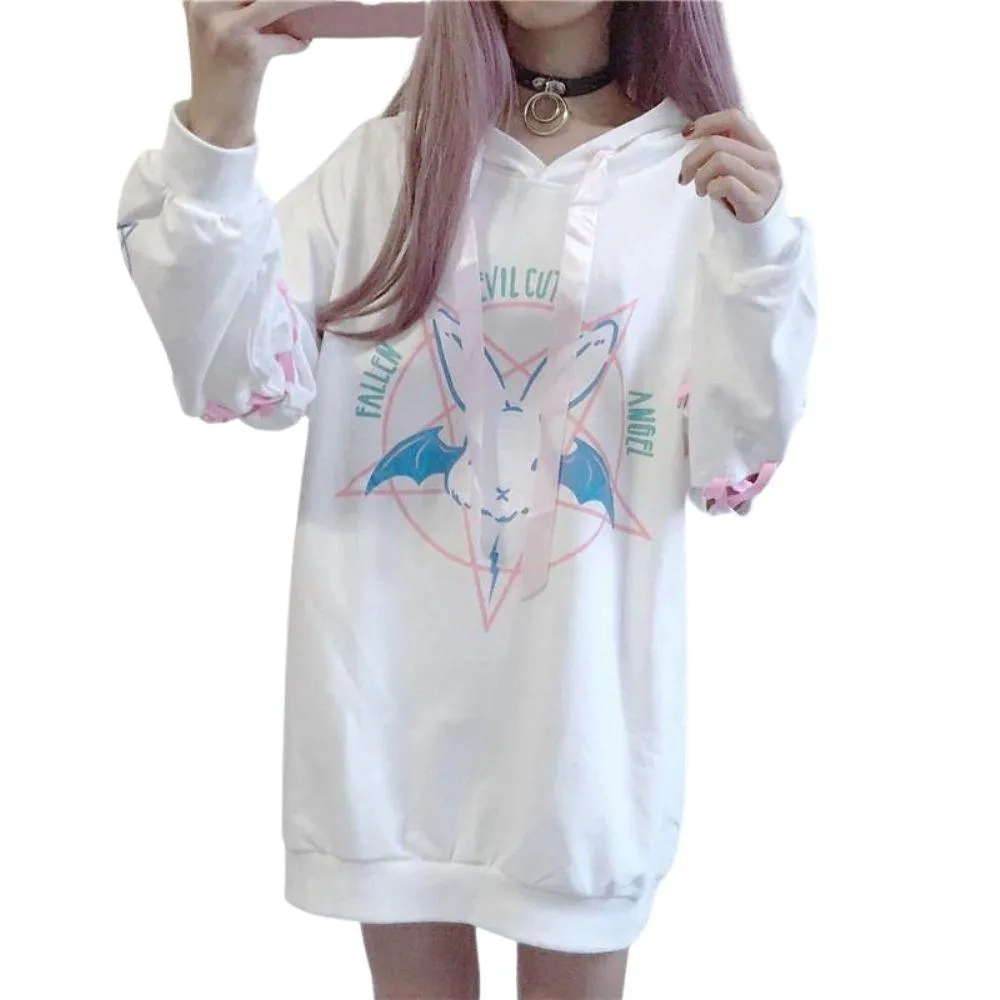 Fallen Evil Cutie Angel Hoodie: A great hoodie for rock, punk, bat and rabbit fans