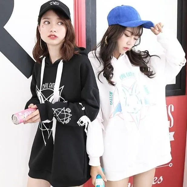 Fallen Evil Cutie Angel Hoodie: A great hoodie for rock, punk, bat and rabbit fans