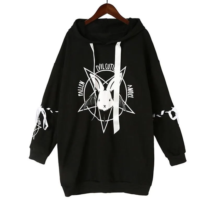 Fallen Evil Cutie Angel Hoodie: A great hoodie for rock, punk, bat and rabbit fans